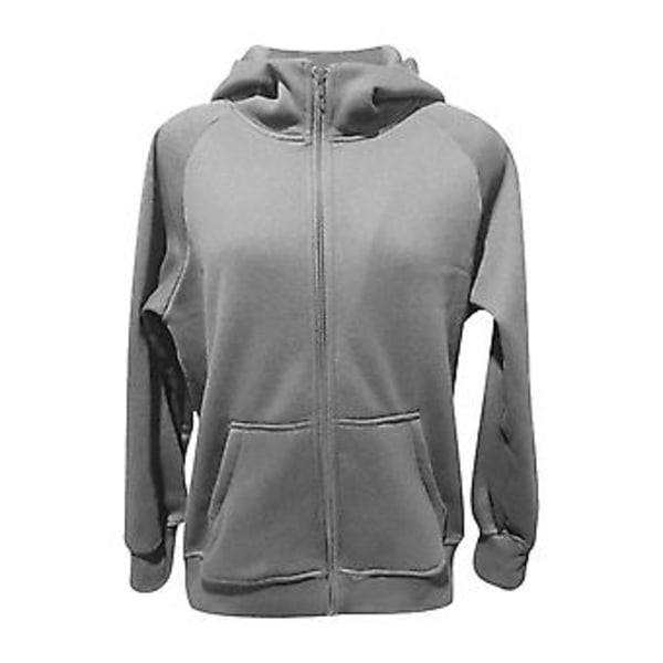 Dragkedja Hoodie för Kvinnor Fleecejackor Tröjor Höstkläder Tröjor Med Fickor Vinter Y2k Kläder XXL Grå