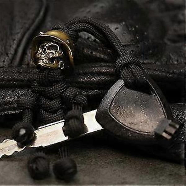 Kranie Nøglering Skelet Soldat Paracord Nøglering Kreativ Skelet Soldat Nøglering Bagagemærke (1 stk. Sort)