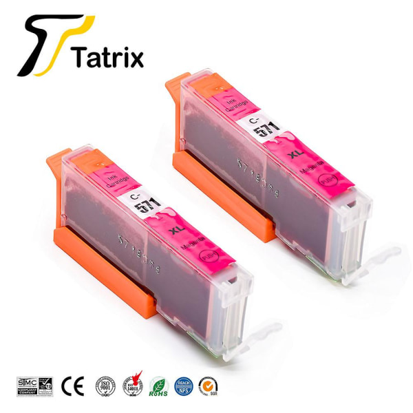 Tatrix Pgi 570xl Cli 571xl Canon 570 571 Premium Compatible Color Ink Cartridge For Canon Pixma Mg7750/mg7751/mg7752/mg7753 2 pcs Mag