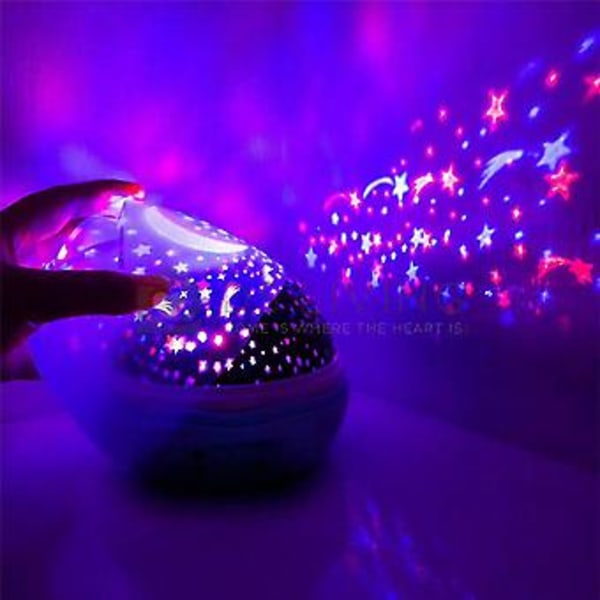 Fantasifull Färgglad Stjärnhimmelsprojektor Stjärnhimmel Månelampa Barnrumsatmosfärslampa Present (Lila)