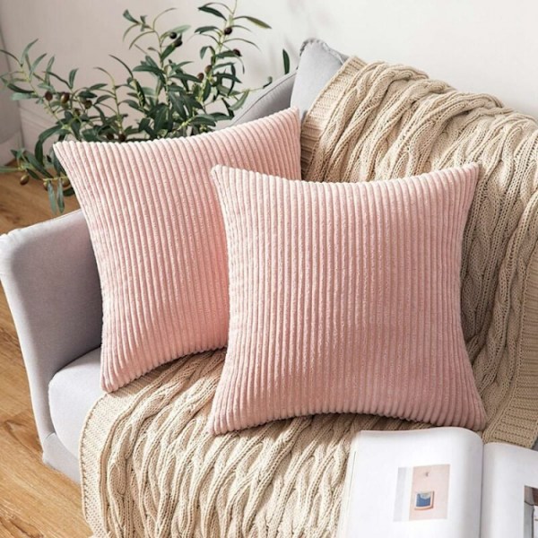 Sæt med 2 45x45cm Rose Dekorative Corduroy Pudebetræk Sofa Blød