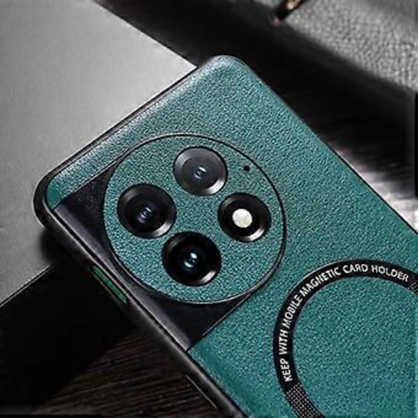 För OnePlus Ace 2 Pro 5G PU Läderbelagt TPU Skal Magnetiskt Mobilskal Kompatibelt med MagSafe (Stil C)