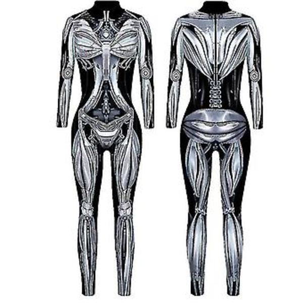 Robot Punk Jumpsuit Catsuit Kvinnokläder Zentai Halloween Bodysuit V (Xl 14)