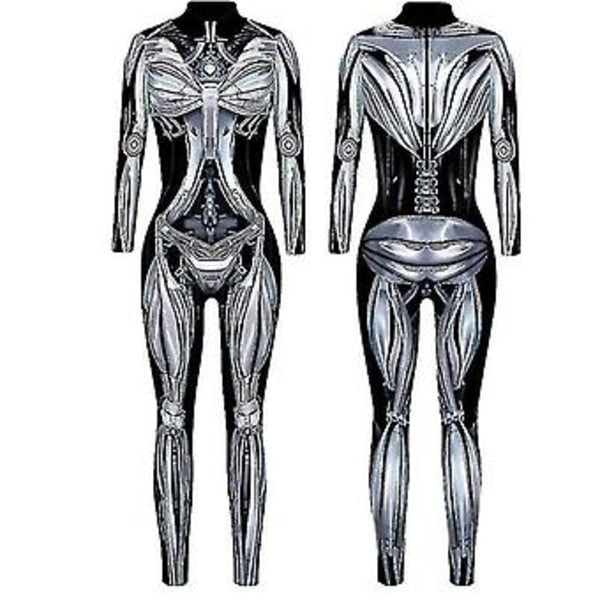 Robot Punk Jumpsuit Catsuit Kvinnors Kostymer Zentai Halloween Bodysuit V (M 14)