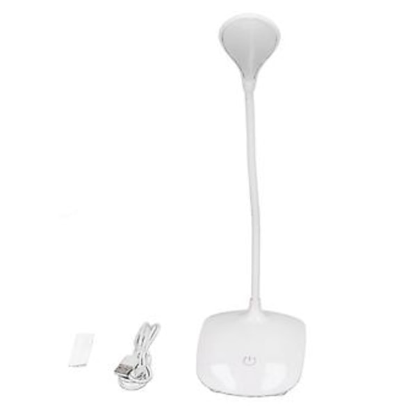 Touch Control LED Skrivbordslampa USB Batteridriven 3 Belysningslägen Flexibel Vinkel för Barn Student Sovsal Sovrum