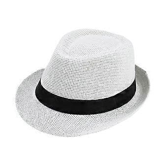 Papyrus Hatt Chic Sommar Bekväm Hög Hatt för Utflykter Semester Resepresent (Vit Barn)