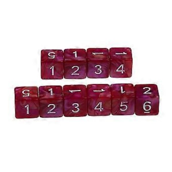 10 stk. D6 Polyhedral Terninge Bundle til DND Party Spil Prop (Rød Lilla)