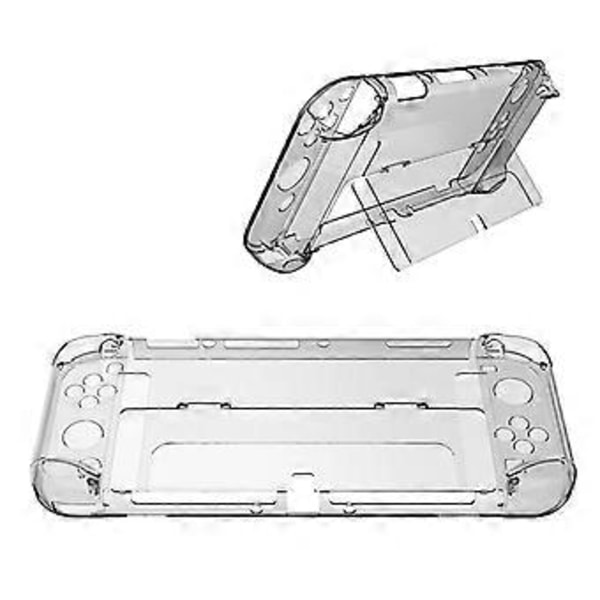 Typ A Skyddsfodral för Nintendo Switch OLED Transparent Hårt PC-skal med Ställ (Stil A)