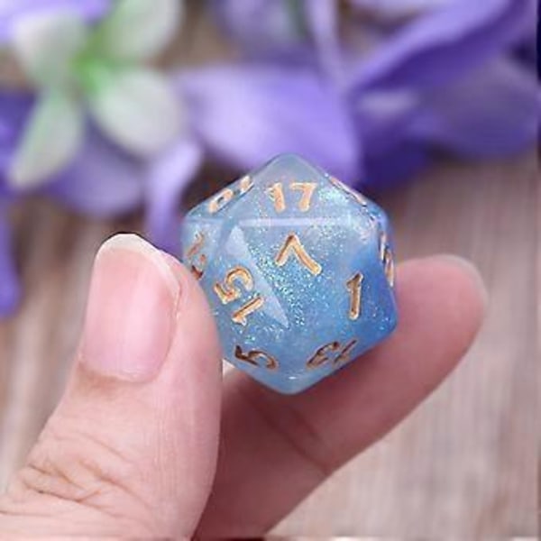 7 st D20 Polyhedral Tärningar Glitter Dubbla Färger 20-sidiga Tärningar Bordsspel för Bar Pub Klubb Fest