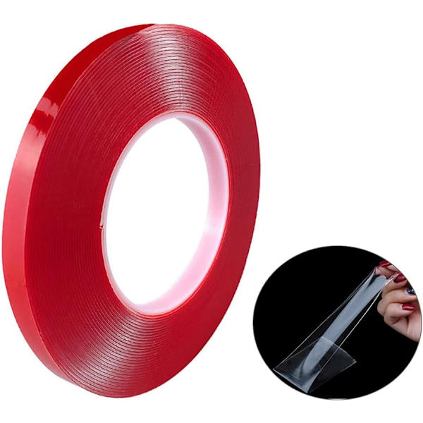 10M X 10MM Premium Klar Monteringsklæbebånd, Dobbeltsidet Acr
