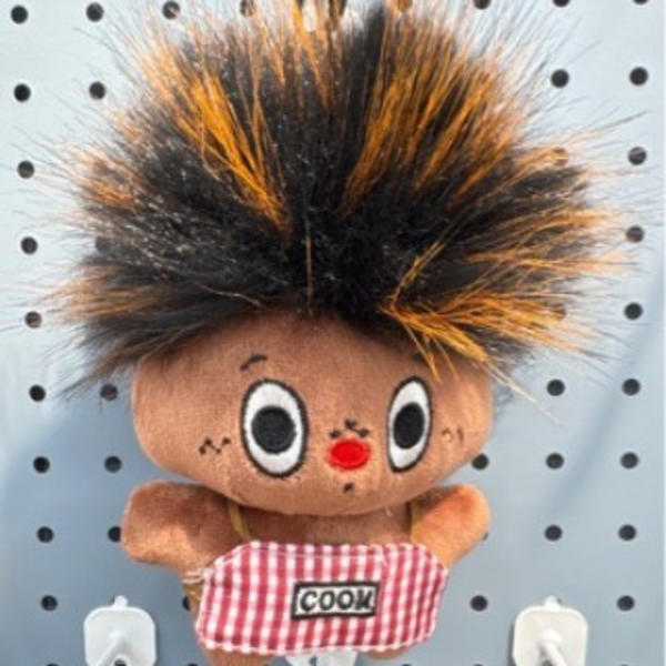 Fuzzy Hårmonster Plysch Nyckelring, Söt Exploderande Hår Väskberlock