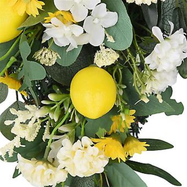 Sitron-Tårekrans for vårlig hjemmedekor, bryllup, kontor, 50 cm, flerfarget ( )