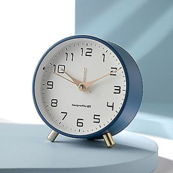 Ny Nordisk Ljus Lyx Alarmklocka Tyst Student Frostad Metall Skrivbords Klocka Net Red Enkel Klocka{jkw} (Grön)