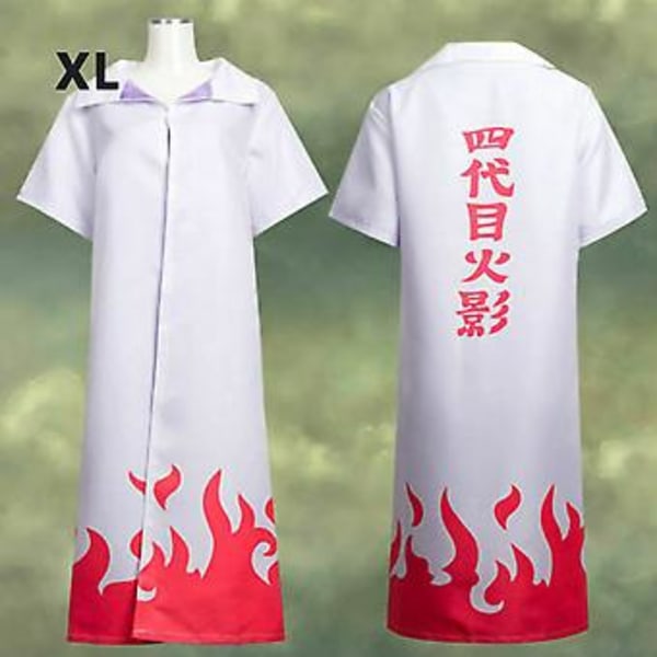 Naruto Shippuden Akatsuki Hokage Robe Kappe Frakke Anime Cosplay Kostume Halloween (XXL)