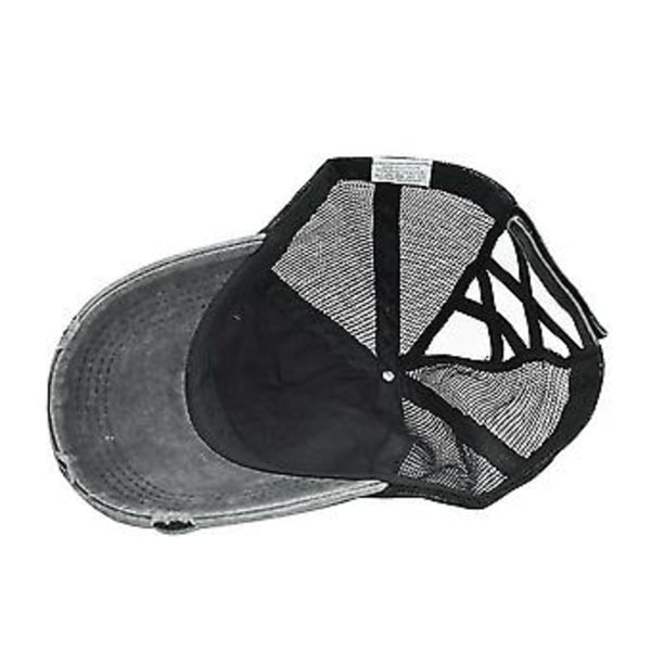 Yellowstone Dutton Ranch Kryds-Kryds Ponytail Baseball Cap Broderet Sommerhat (A)