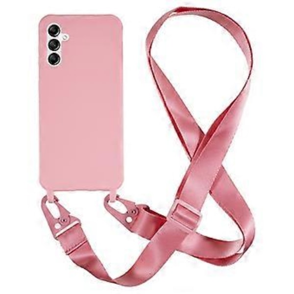 För Samsung Galaxy A05s 4G Baksida Matt TPU Skal med Långt Snöre - Rosa (Rosa)