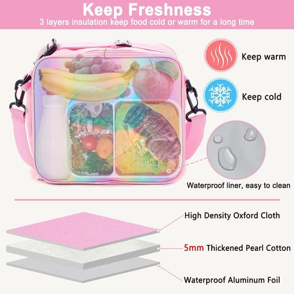 Lunsjpose med isolasjon for jenter - Regnbue Tote Bag Leakpr