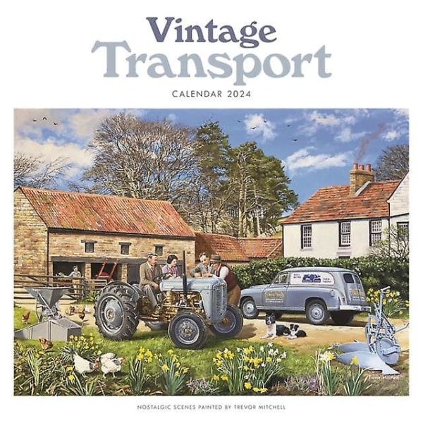 Vintage Transport Trevor Mitchell Wiro Wall Calendar 2024
