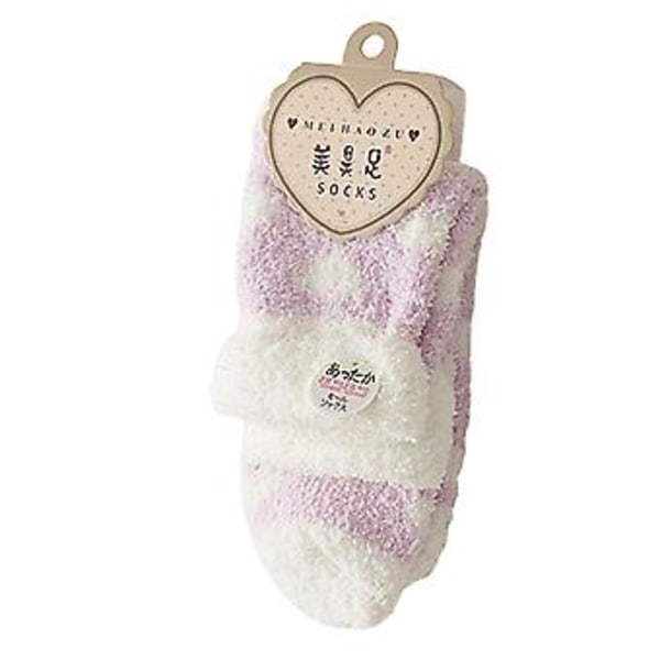 Naisten Pehmeät ja Karvaiset Sängysukat Talvella Lämpimät Sisätilojen Lounge-Tossut Fleece-Sukat ( )