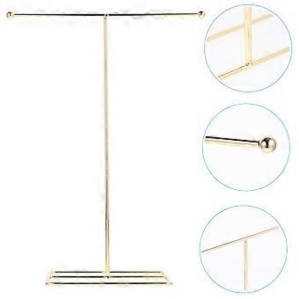 Halsband Displayställ T Bar Smyckeshållare Smyckesdisplay Hängande Rack Organizer