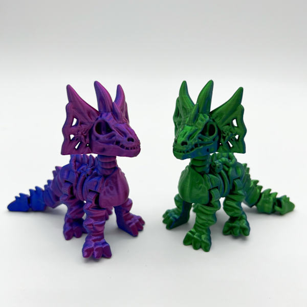 3D-Printet Drage med Leddede Led til Voksne, 3D-Printet Dinosaur Fidget Legetøj Dekoration til Stressaflastning Triceratops