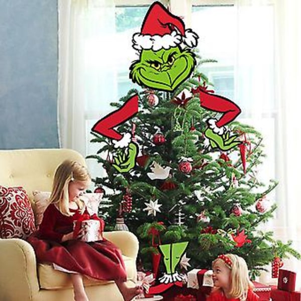 4 stk/sett Julenissen Grinch Juletrær Topper Dekor Hode Ben Hånd Festpynt Rekvisitter ( )