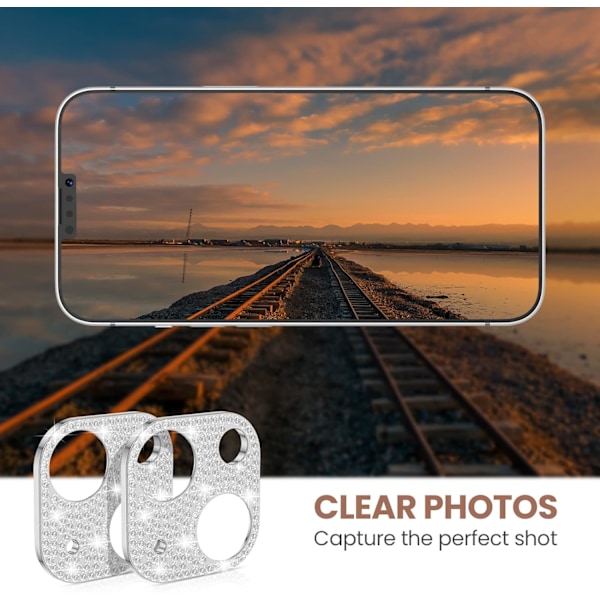 [2-pack] Bling-kameraobjektivskydd Kompatibelt med iPhone 13 &