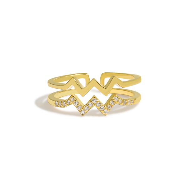 guld Double Wave Ringe Kobber Chic Relief Stress Angst Juster