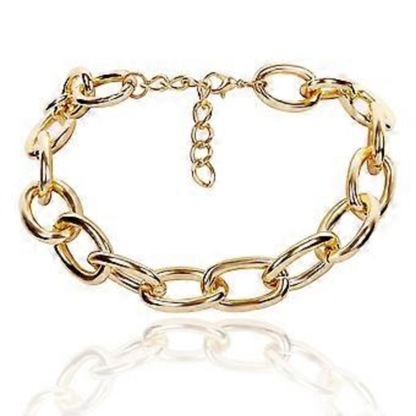 Personlighet Enkelt Överdrivet Tjockt Kedjehalsband Retro Mångsidigt Enkelt Lager Mångsidigt Halsband (B)