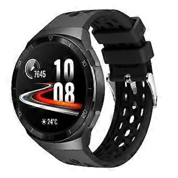 22MM Blød Silikone Urrem Udskiftning til Huawei Watch GT 2e - Sort (Sort)