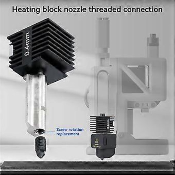 För Bambu Lab A1 Hotend Kit Ersättningsmunstycke 0,4 mm
