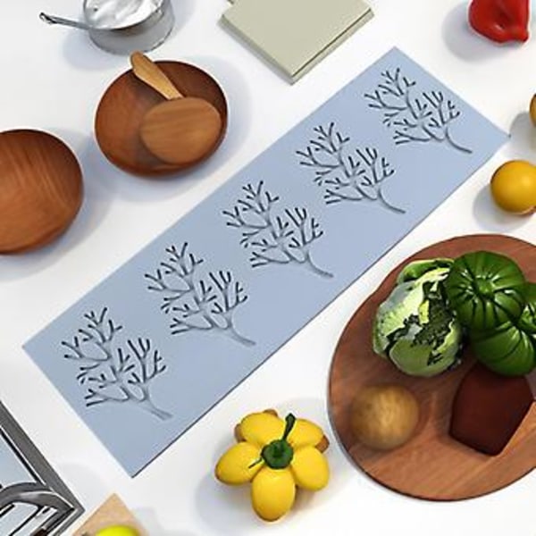 3D Bladkorall Mönster Bakform Enkel Avformning Choklad Tunn Kaka Dessert Silikon Bakform Prägmattan [JKW] (A )