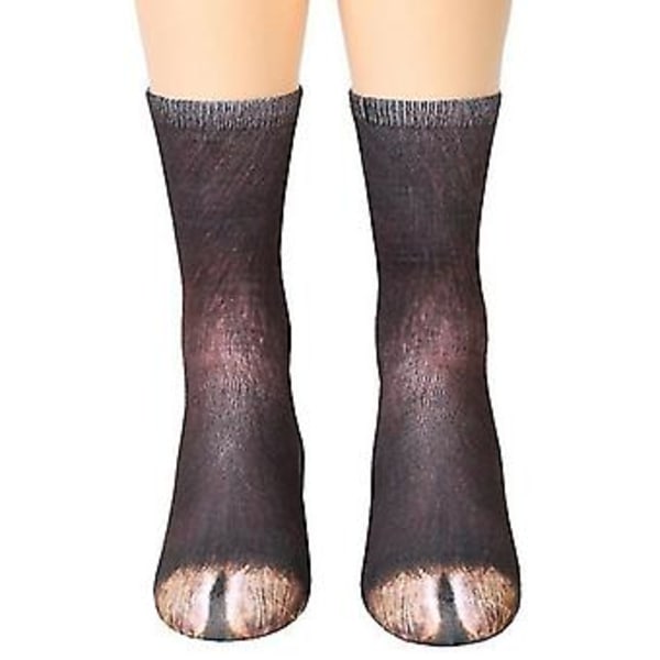 Unisex 3D Trykte Dyrepote Crew Sokker Morsomme Nyhet Elastiske Strømper (Esel)
