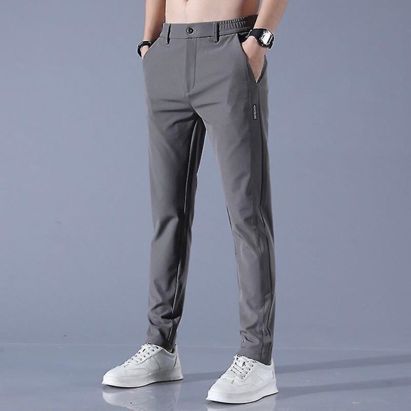 Men's Golf Trousers Quick Drying Long Comfortable Leisure Trousers With Pockets Light Gray 30
