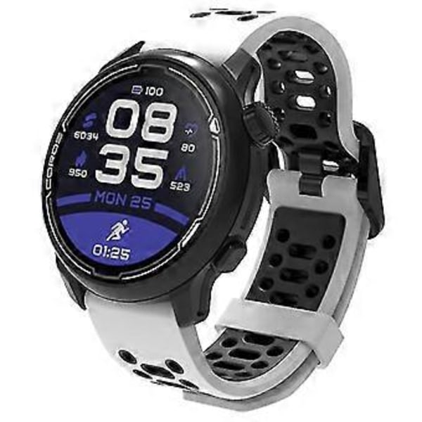 Tvåfärgat 20mm Silikonarmband För Coros Pace 2/Garmin vivoactive 5/GarminActive 5/Venu Sq 2 (Vit Svart)