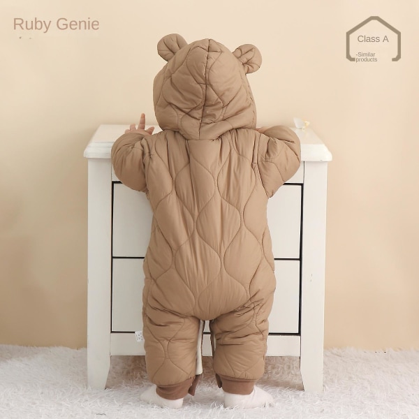 Baby Onesie Winter Clothes Baby Warm Soft Clothes Baby Sweater Jumpsuit Bear Baby Onesie Green 90cm