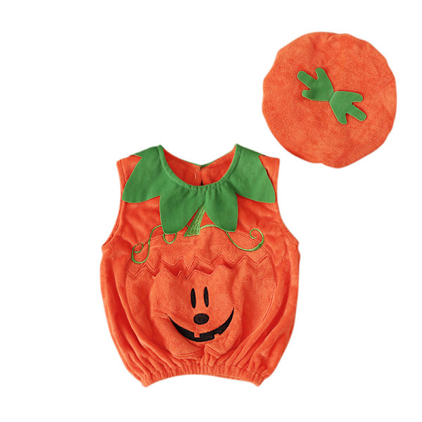 Vastasyntyneen ja taaperon vauvan poikien ja tyttöjen Halloween-kurpitsapuku söpö ulkona