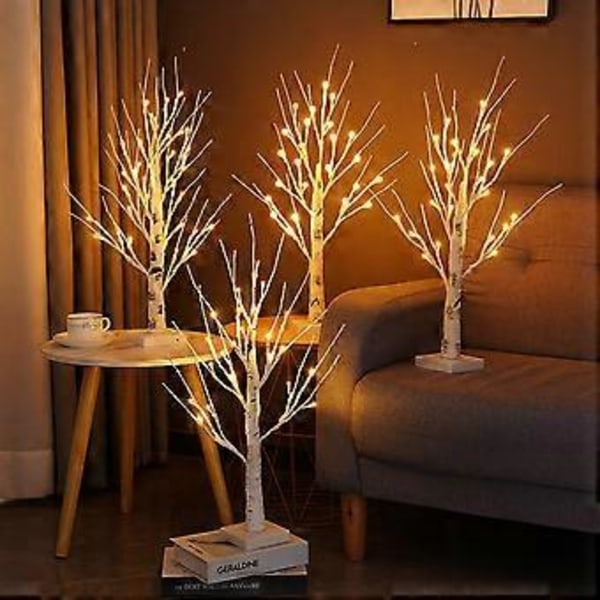 Snöbjörk blomsterkonst jul nyårsträd kontext landskapsljus, smyckesställ, kreativ (batteridriven)