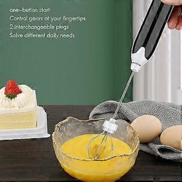 Elektrisk Blender Mixer Mjölkskummare Äggvisp Kaffe Mjölk Dryck Juice Mat Visp Omrörare USB Uppladdningsbar Handmixer