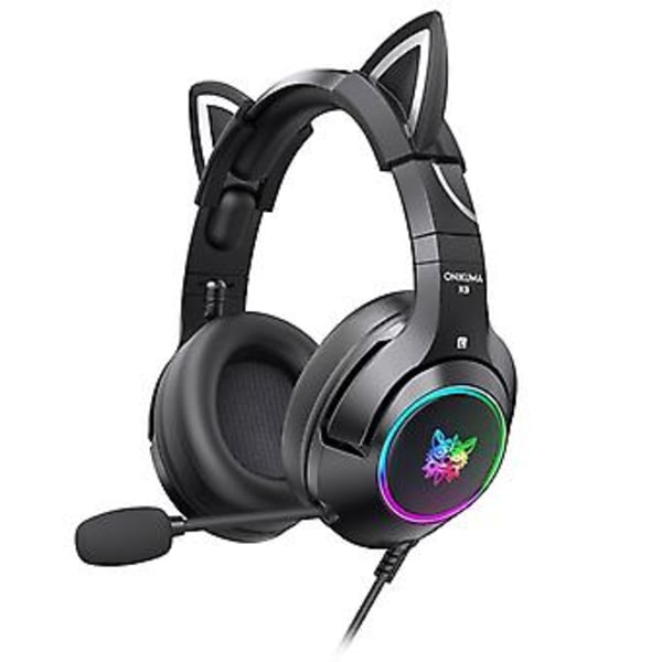 Onikuma K9 Justerbart Spilheadset USB 7.1 Surround PC Spilhovedtelefon Kablet (Sort)