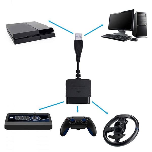 Playstation 2 - USB -ohjainsovitin Playstation 3:lle ja PC:lle