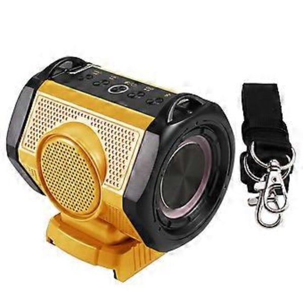 HIFI Bluetooth Högtalare 3D Stereo RGB Atmosfärsljus för Karaokefest för 18-20V Litiumbatteri (För Dewalt Gul)