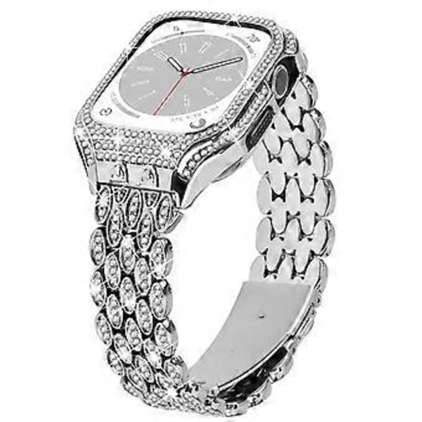 Typ D för Apple Watch Series 6 5 4 SE (2022) SE 40mm Klockarmband Rostfritt Stål Strassdekor (Stil D)