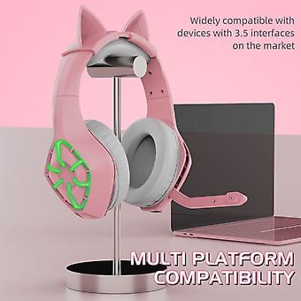 Sød Headset Stereo LED Hovedtelefoner Omnidirektionel Mikrofon Støjreducerende