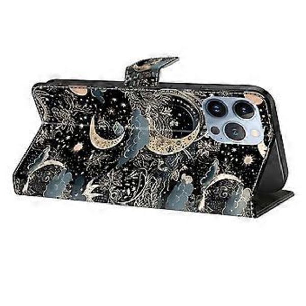 Til iPhone 16 Pro Max Cover PU Læder Wallet Flip Cover med Ståfunktion (Style I)
