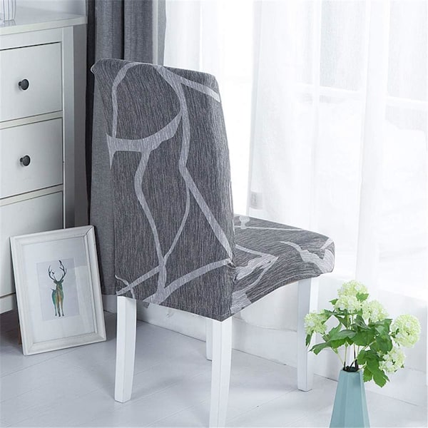Matstolöverdrag Patchwork Tryckt Tvättad Stretch