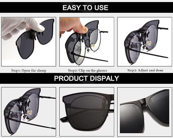Long Keeper Clip Polarized Solbriller - Solklips for Briller f