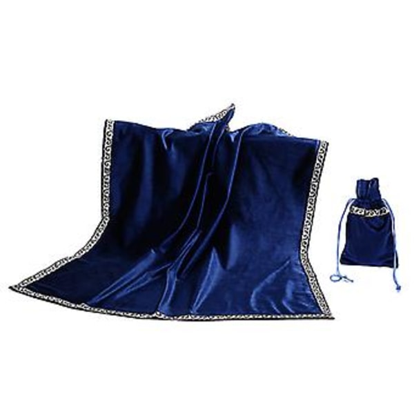 Tarot Cards Bag Party Table Cloth Board Game Tablecloth Divination Velvet Retro( Blue)