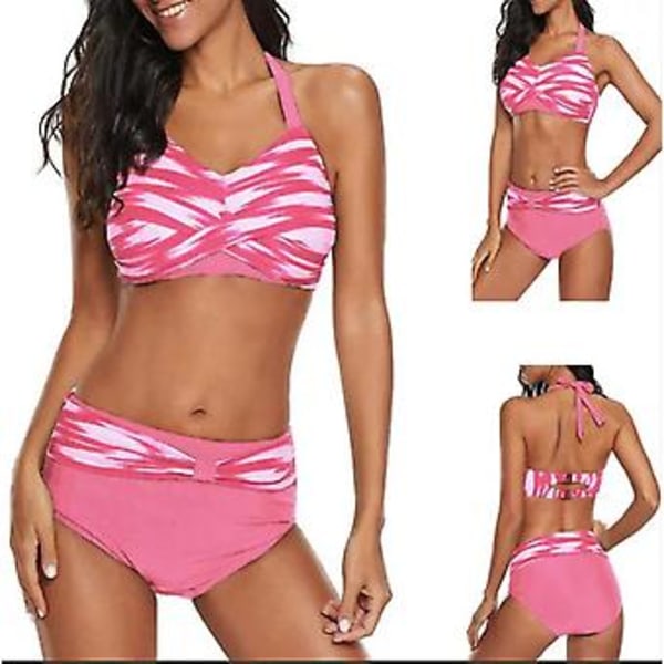 Tytön uimapuku, suuri koko, kaksiosainen bikinin, ohut gradientti, seksikäs uimapuku, 4xl, vaaleanpunainen