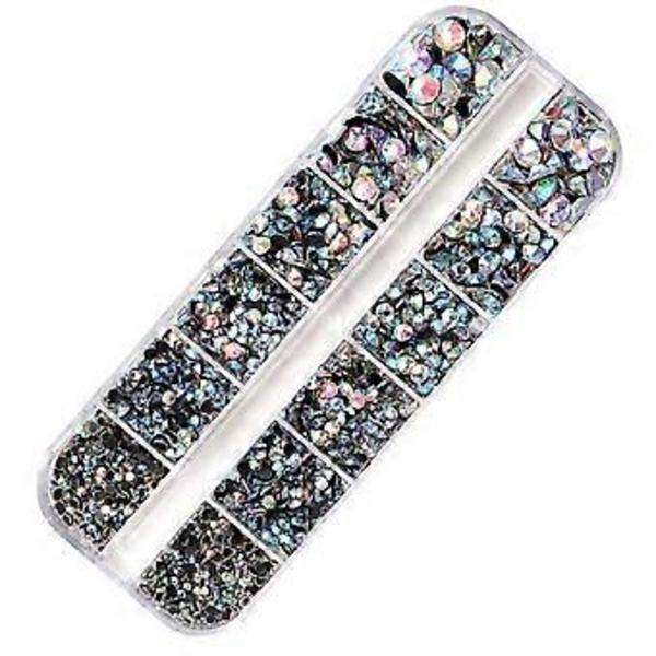 Flatback Rhinestones Krystall Flatback Steiner Runde Krystall Rhinestones for Håndverk - Hvit AB
